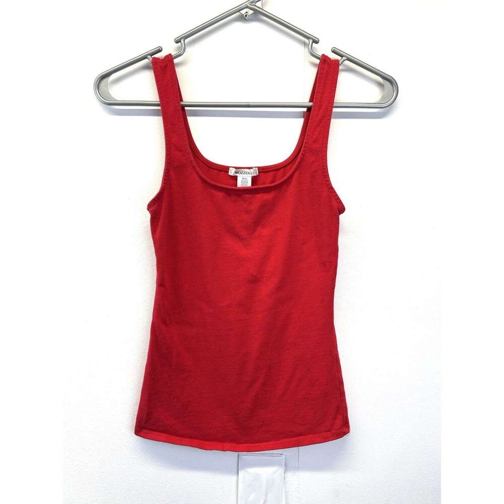 red Bozzolo fitted square-neck tank top Small